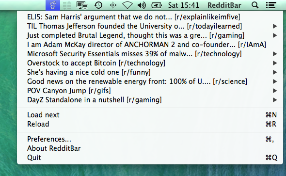 RedditBar Screenshot 1